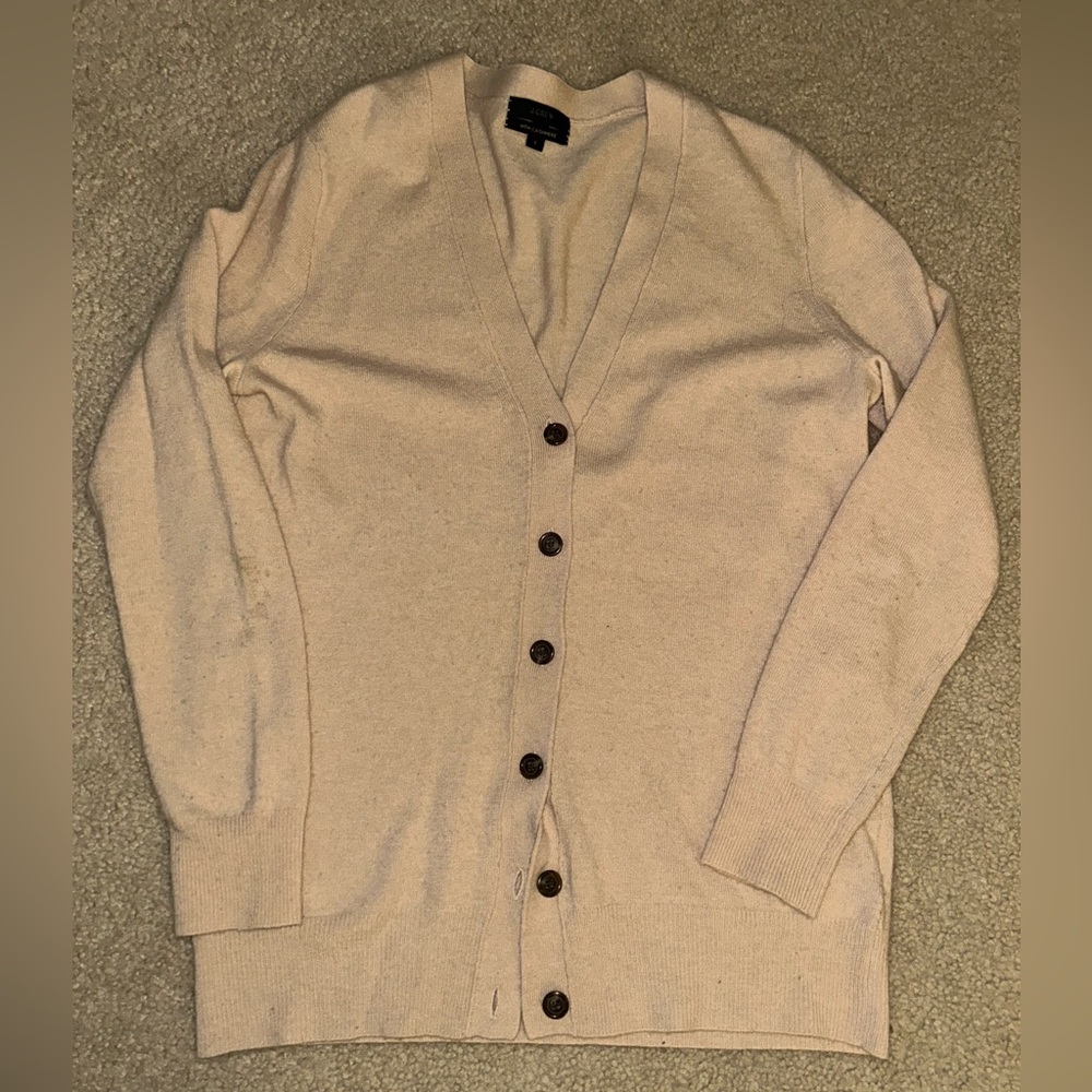 J. Crew Women’s Cashmere Tan Cardigan Sweater